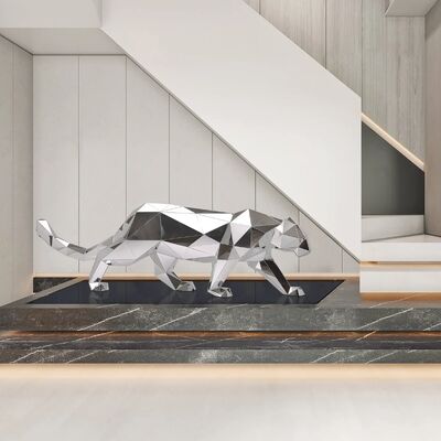Good price Modern Geometric Leopard Sculpture - Mirror Polished Stainless Steel Art Statue for Home & Office Decor online