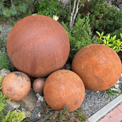 Good price Weathering Steel Ball Corten Steel Outdoor Garden Landscaping Art Sculpture online