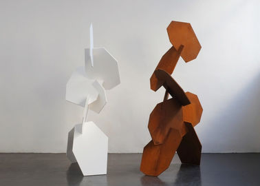 Garden Usage Geometric Sculpture Outdoor Decoration Of Corten Steel