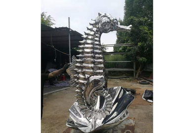 Modern Outdoor Stainless Steel Sculpture Seahorse Sculpture Matt Finish