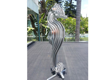 Modern Outdoor Stainless Steel Sculpture Seahorse Sculpture Matt Finish