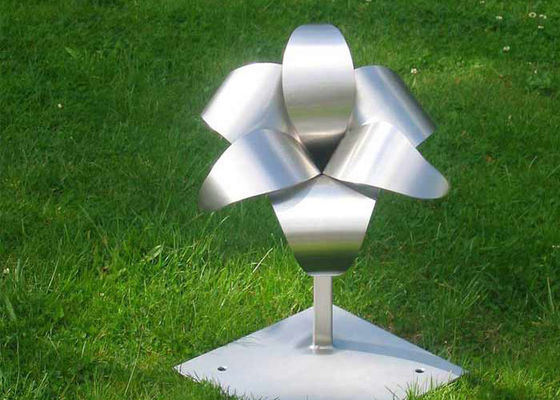 Sandblasting Stainless Steel Metal Flower Sculpture For Garden