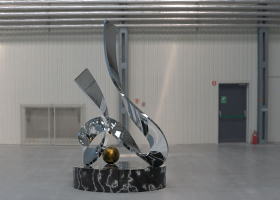 Abstract Modern Outdoor Mirror Stainless Steel Sculpture