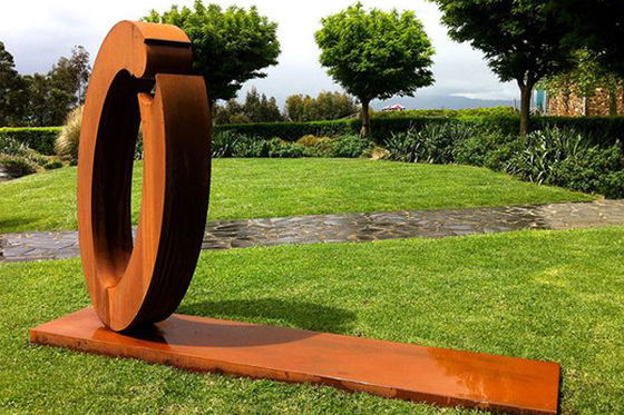 1.5m Height Abstract Corten Steel Metal Ring Sculpture