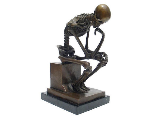 Life Size Antique Western Bronze Sitting Pondering Man Statue