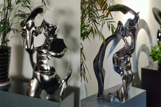 100cm Height Mirror Polished SS316 Human Face Horse Head Sculpture