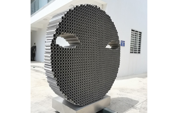 Matt Finish Modern Stainless Steel Abstract Face Sculpture 200cm High