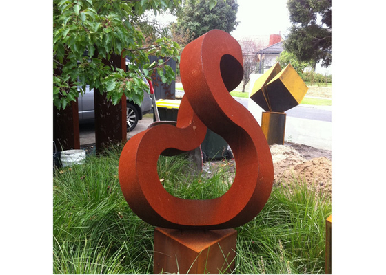 Outdoor Rusty Abstract Corten Steel Sculpture For Garden