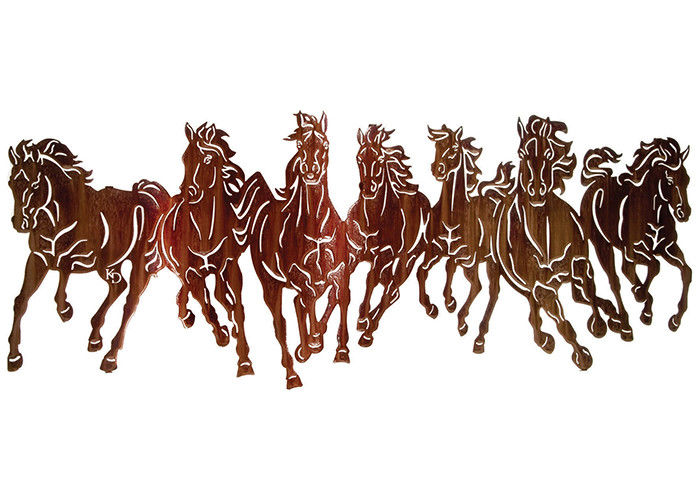 Modern Style Metal Horse Wall Decor Running Horses Metal Wall Art