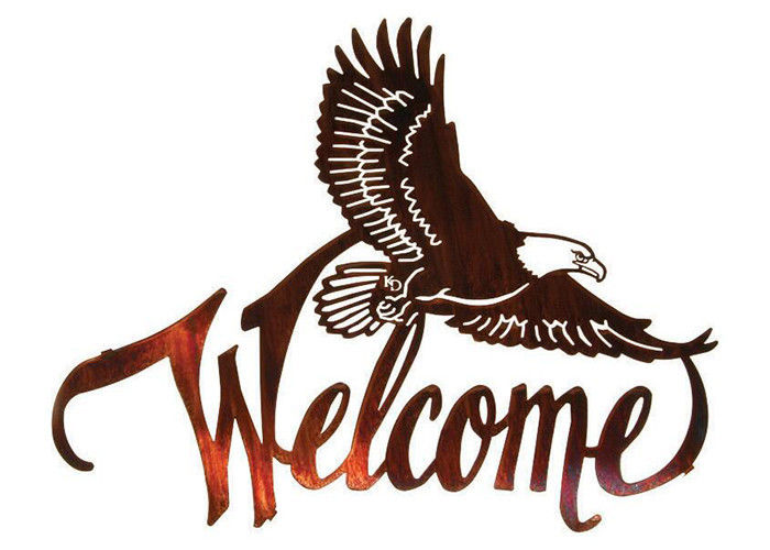 American Bald Eagle Welcome Large Metal Wall Sculptures For Home