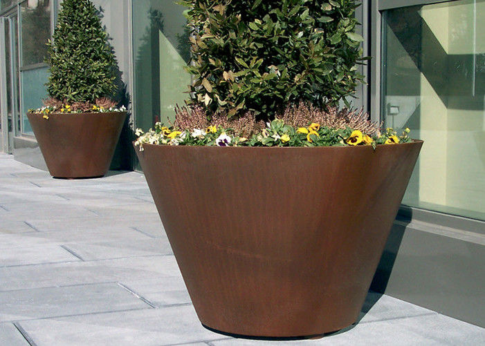 Large Traditional Corten Steel Round Planter Various Sizes Colors Available