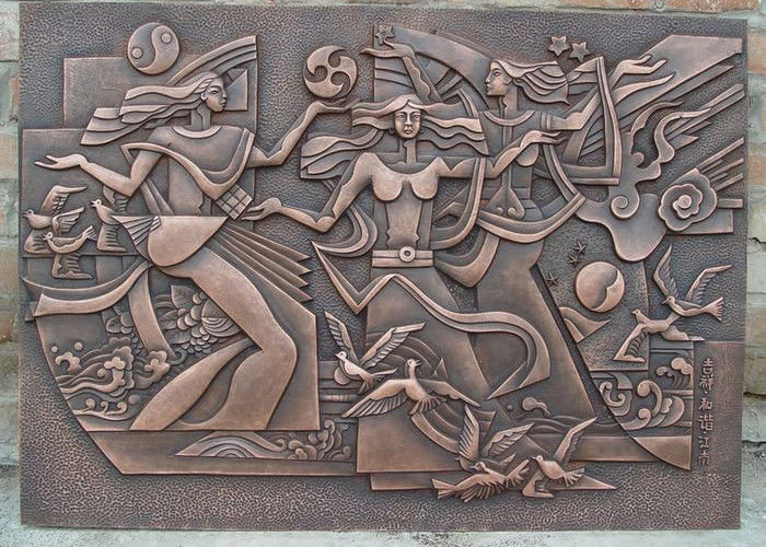Classical Style Wall Art Bronze Relief Casting Surface Finish Anti