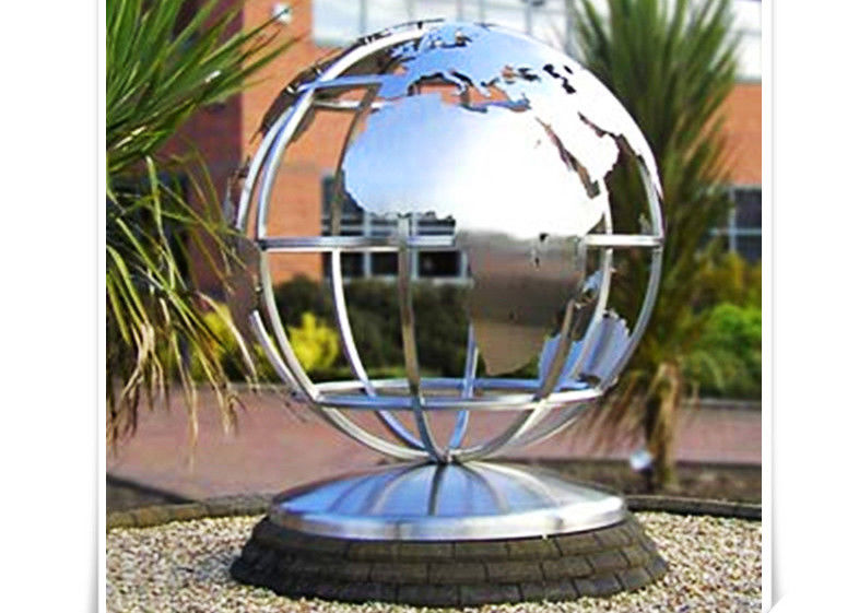 Metal World Globe Map Stainless Steel Sculpture For Public