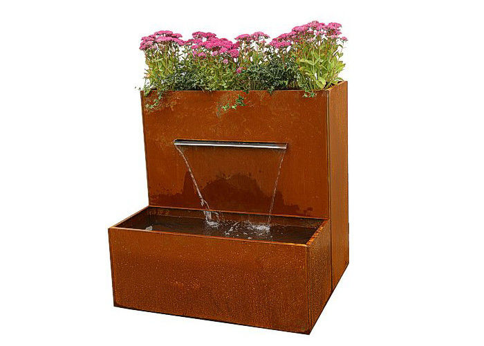 Waterfall Herb Planter Corten Steel Water Feature For Outside