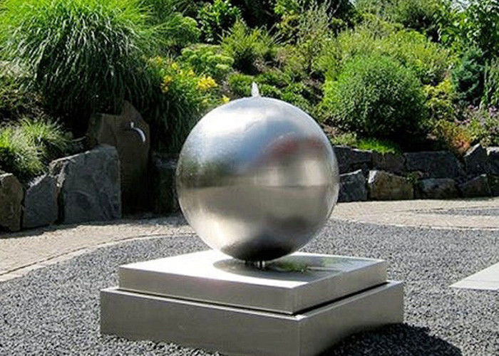 Brushed Outdoor Wangstone Decor Sculpture Stainless Steel Water Ball