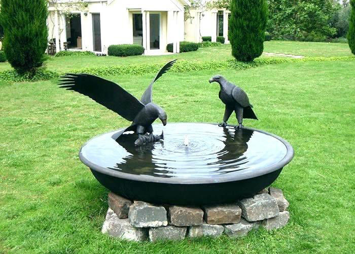 Antique Eagle Birdbath Bowl Bronze Garden Sculpture Decoration