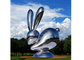 Outdoor Decorative Mirror Stainless Steel Animal Rabbit Sculpture