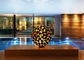 Large Luminous Sphere Painted Metal Sculpture For Garden Decoration 100cm Dia supplier