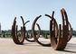 Dancing Ribbons Appearance Corten Steel Sculpture For Outdoor Decoration  supplier