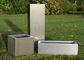 Brushed Stainless Steel Square Planters , Stainless Steel Flower Box 30-120cm Height supplier