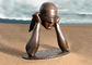 Contemporary Art Work Bronze Statue Blindfolded Man Head Shape Anti Corrosion