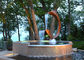 Contemporary Corten Steel Water Feature Fountain C Shape For Outdoor supplier