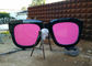 Metal Sculpture Art Giant Sunglasses Sculpture Stainless Steel With Pink Glasses supplier