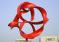 Red Painted Metal Sphere Sculpture , Decorative Metal Sculptures Large supplier