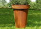 Modern Flared Column Corten Steel Planter Flower Pot For Hotel Decoration supplier