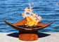 Corten Steel Modern Fire Bowls Outdoor , Large Metal Fire Pit 50cm Height supplier