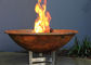 Rusty Finish Corten Steel Fire Bowl , Round Steel Fire Pit Corrosion Stability supplier