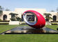 Red Painted Metal Sculpture Oval Large Outdoor Sphere Modern Garden Art Sculptures supplier