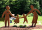 Garden Art Decor Corten Steel Sculpture Family Parents and Children Playing supplier