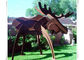 Animals Corten Steel Moose Statue , Abstract Style Rusted Steel Garden Art supplier
