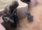 Old Man And Dog Bronze Statue For Home Garden Public Decoration supplier