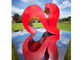 Red Color Painted Modern Garden Sculptures City Decoration Stainless Steel Heart Shaped