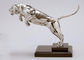 Life Size Polished Stainless Steel Sculpture Metal Tiger Sculpture For Public Decoration