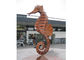 Large Decorative Corten Steel Sculpture Metal Animal Seahorse Sculpture supplier