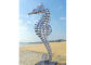Metal Animal Polished Stainless Steel Sculpture , Big Seahorse Sculpture supplier