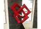 Red Painted Metal Sculpture Modern Art Geometric Sculpture For Decoration