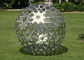 Metal Garden Ornaments Sphere Sculpture Stainless Steel Hollow Design supplier
