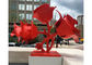 Modern Red Stainless Steel Outdoor Sculpture Rose Flowers Corrosion Stability supplier