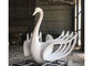 Large Size Beautiful Lifelike Stainless Steel Sculpture White Swan Sculpture supplier
