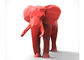 Red Decoration Painted Metal Sculpture , Modern Steel Elephant Sculpture supplier