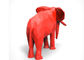 Red Decoration Painted Metal Sculpture , Modern Steel Elephant Sculpture supplier
