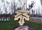 Art Stainless Steel Leaf Painted Metal Sculpture For Garden Park Decoration supplier