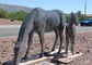 Life Size Horse Abstract Animal Sculpture Stainless Steel Matt Finish supplier