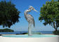 Lifelike Outdoor Stainless Steel Crane Fountain Sculpture for Garden supplier