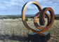 Contemporary Abstract Corten Steel Sculpture With Granite Base supplier
