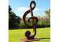 Custom Size Rusty Corten Steel Music Notes Sculpture For Garden supplier